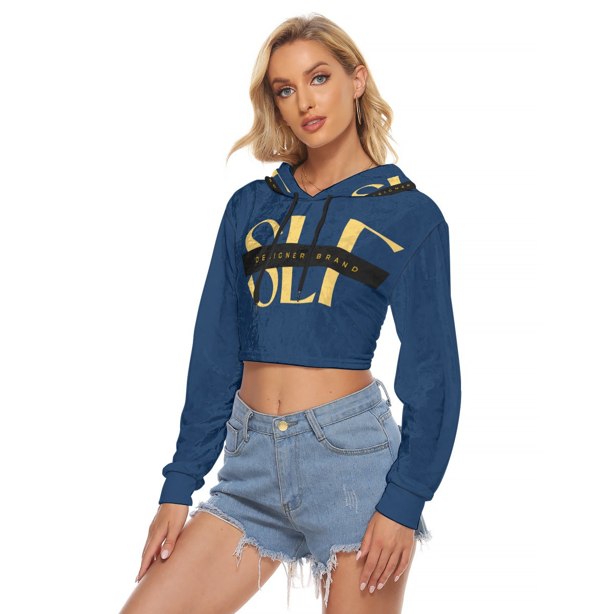 SEAMS LIKE FASHION Women's Crop Top Hoodie|Velvet