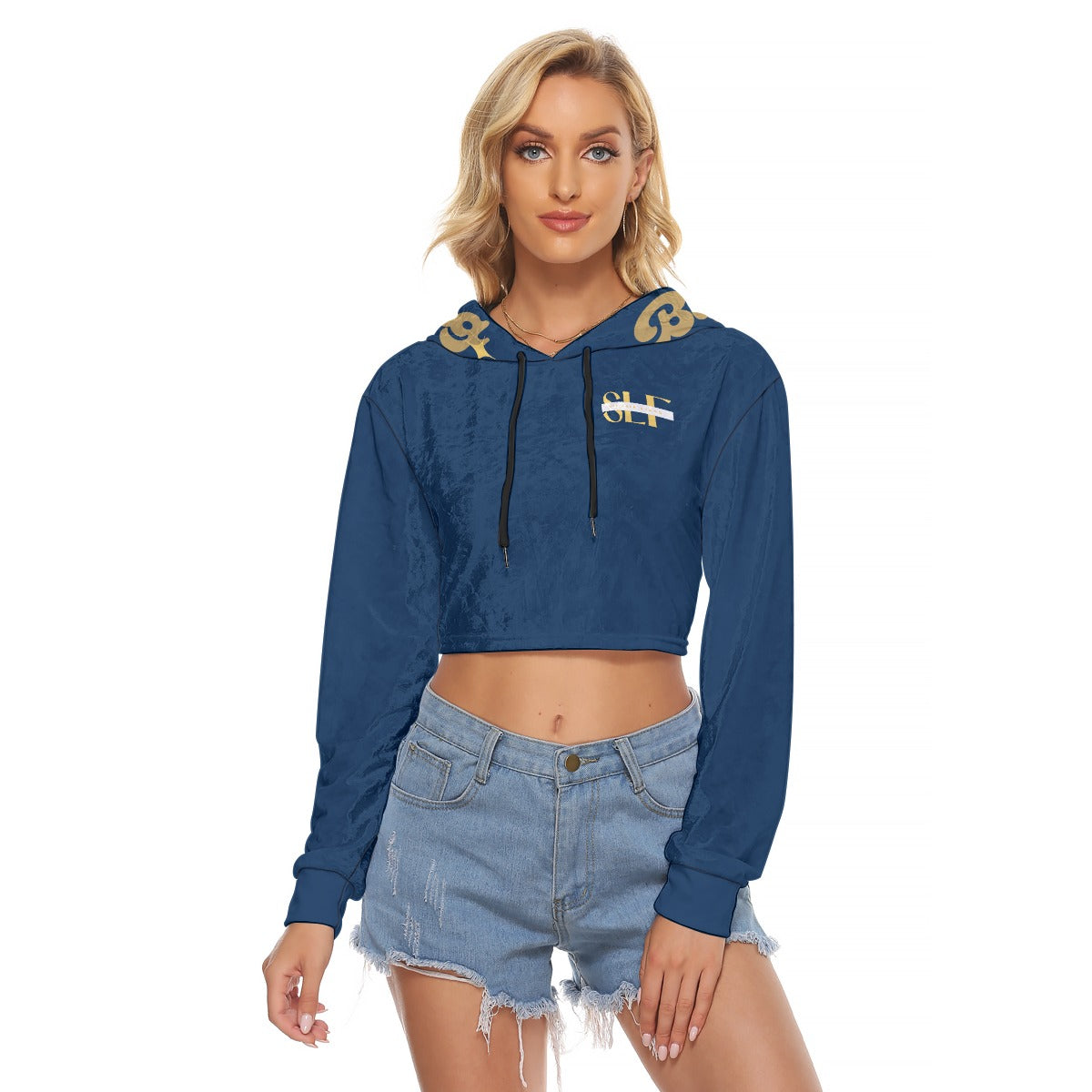 SEAMS LIKE FASHION Women's Crop Top Hoodie|Velvet