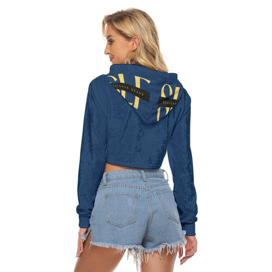 SEAMS LIKE FASHION Women's Crop Top Hoodie|Velvet