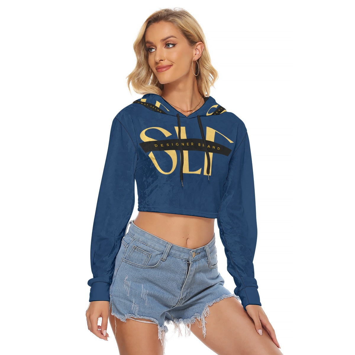 SEAMS LIKE FASHION Women's Crop Top Hoodie|Velvet