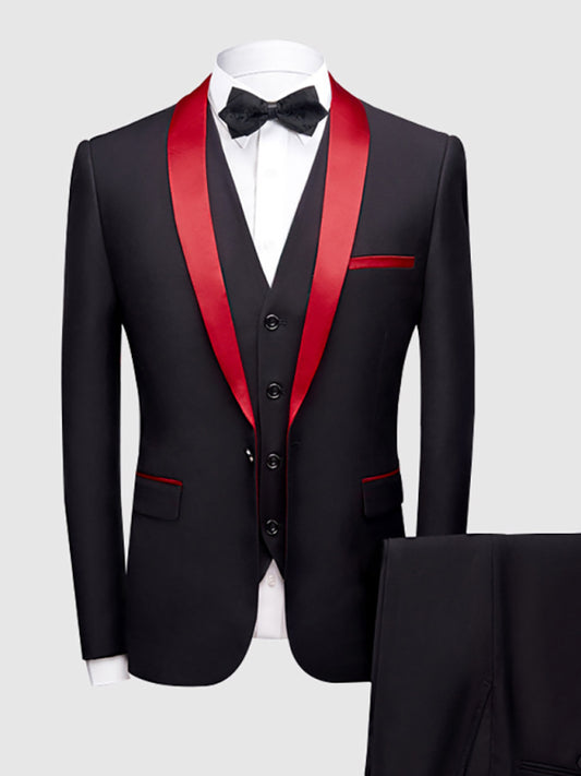 Men's Stylish Lapel Collar Business Suit