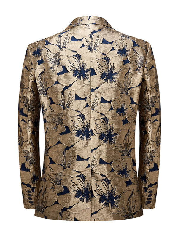 Floral Pattern Long Sleeve Business Blazer