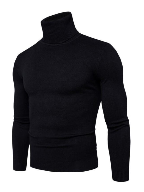 Lapel collar all-match wool men's thick bottoming knitted sweater