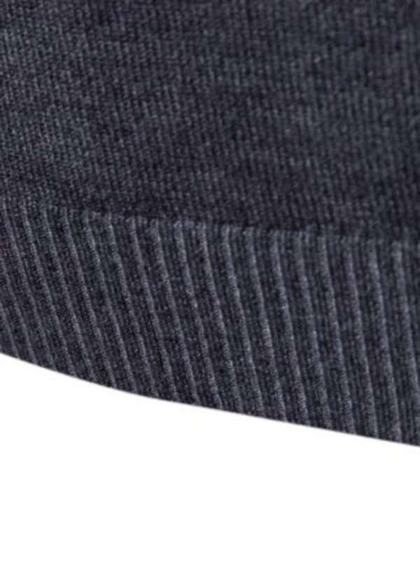 Lapel collar all-match wool men's thick bottoming knitted sweater