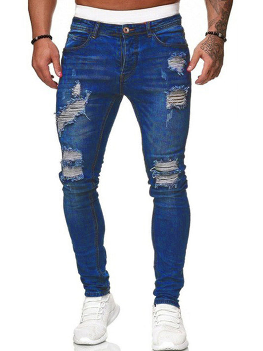 Men's Fashion Ripped Slim Skinny Jeans