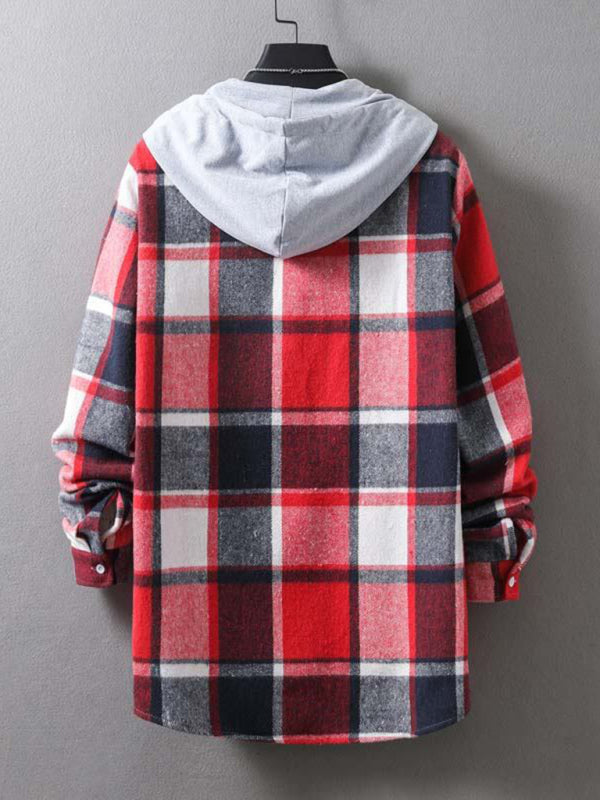 Men's Plaid Hooded Flannel Jacket