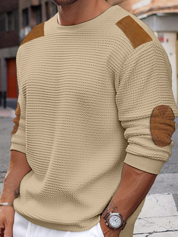 Men's Autumn-Winter Patchwork Textured Sweater