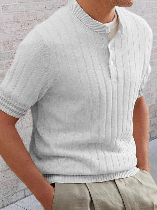 Men's POLO shirt turned short -sleeved slim sweater