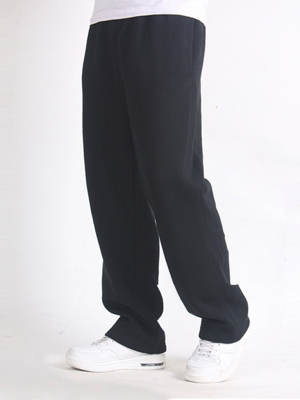 New men's casual straight solid color loose trousers