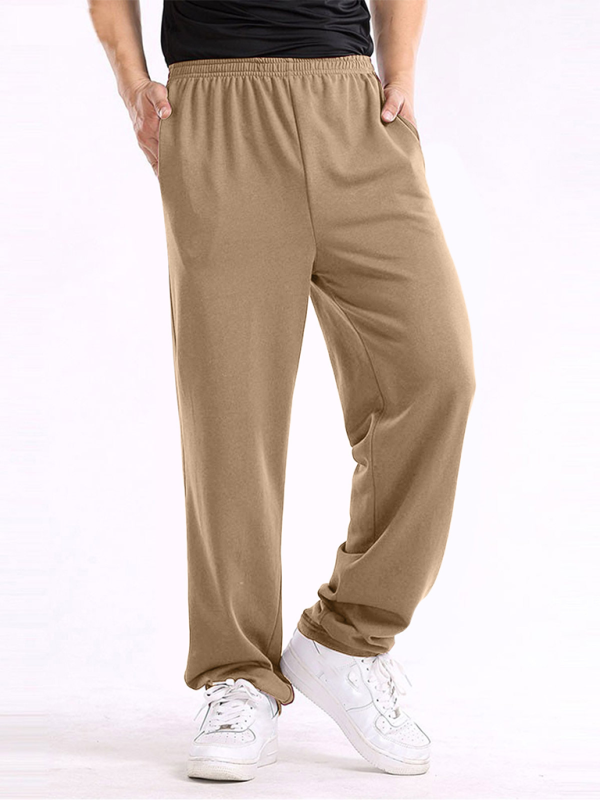 New men's casual straight solid color loose trousers