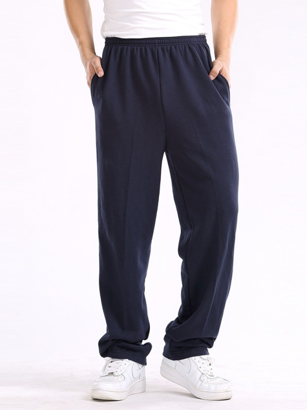 New men's casual straight solid color loose trousers