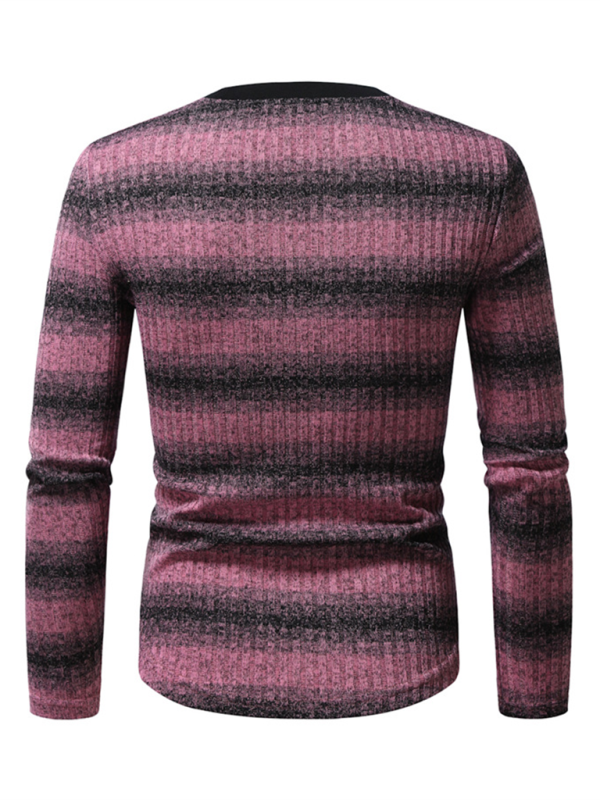 Round neck gradient color long sleeve T-shirt men's bottom shirt