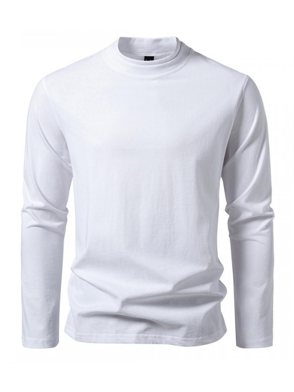 Fashionable double-layer half-collar design long-sleeved T-shirt casual men's bottom shirt