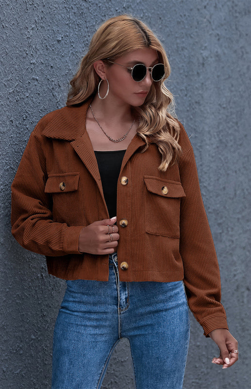 Autumn And Winter Fashion Corduroy Shirt Coat