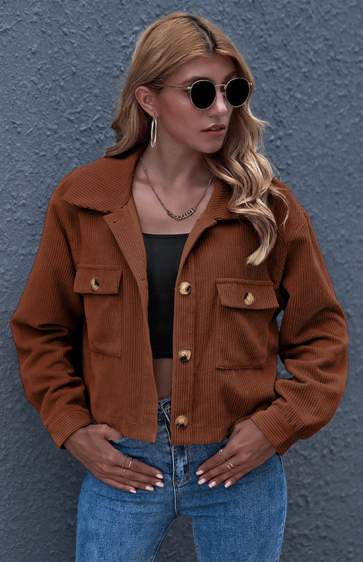 Autumn And Winter Fashion Corduroy Shirt Coat