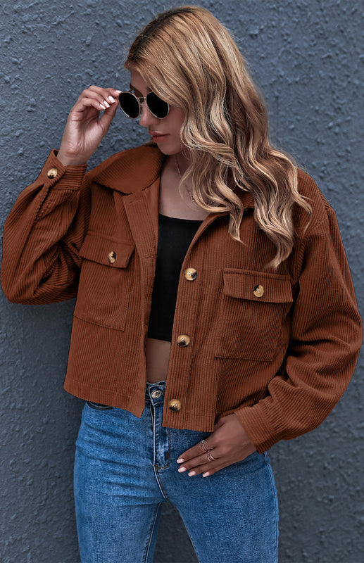 Autumn And Winter Fashion Corduroy Shirt Coat