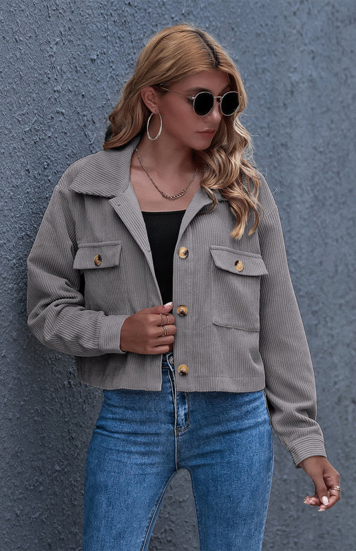 Autumn And Winter Fashion Corduroy Shirt Coat