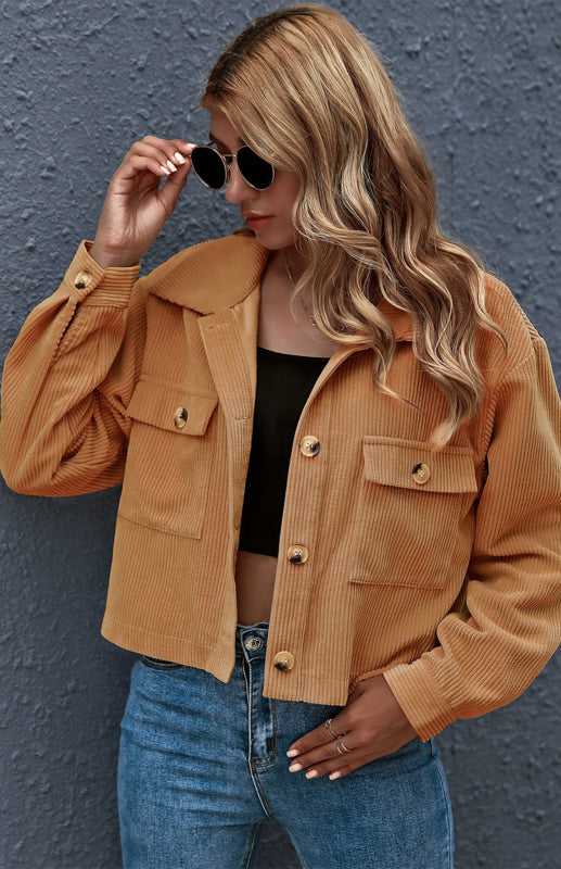 Autumn And Winter Fashion Corduroy Shirt Coat