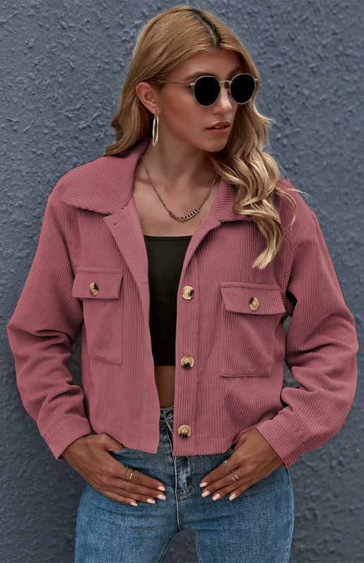 Autumn And Winter Fashion Corduroy Shirt Coat