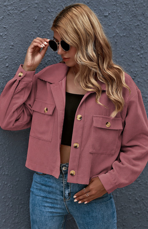 Autumn And Winter Fashion Corduroy Shirt Coat