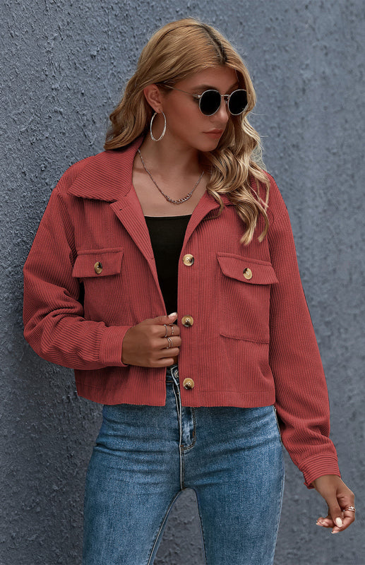 Autumn And Winter Fashion Corduroy Shirt Coat