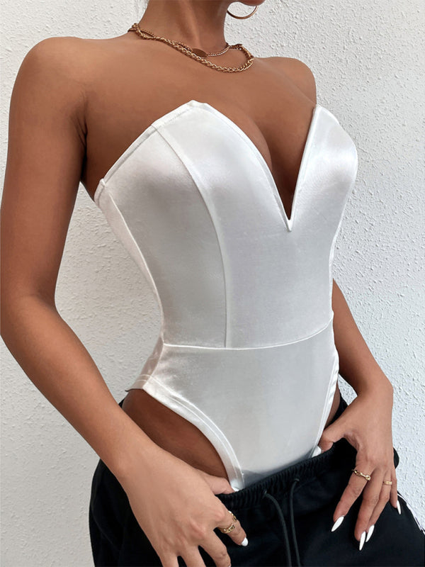 Women's sexy V -neck tube top jacket