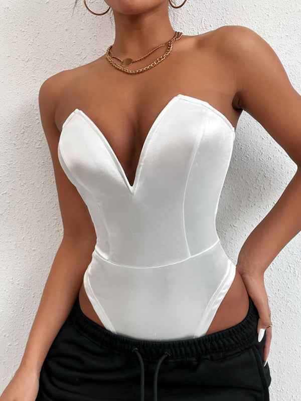 Women's sexy V -neck tube top jacket