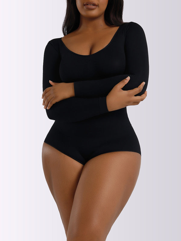 Women's belly lifting buttocks shaping long-sleeved jumpsuit